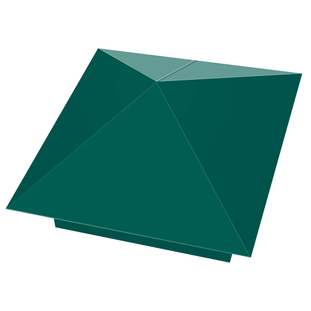 Колпак металлический 400х400мм RAL6026 Опал заборный Курганинск фото