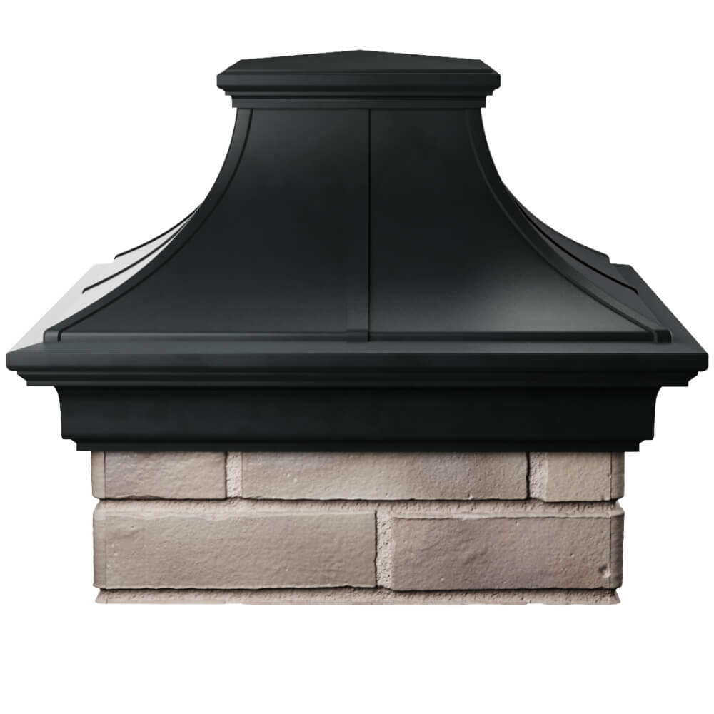 Колпак Zking Монблан Премиум Черный на столб 1.5х1.5 кирпича (385х385мм) Курганинск фото