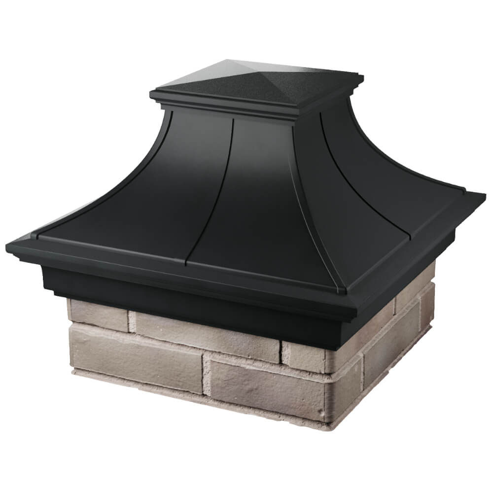 Колпак Zking Монблан Премиум Черный на столб 1.5х1.5 кирпича (385х385мм) в Курганинске фото
