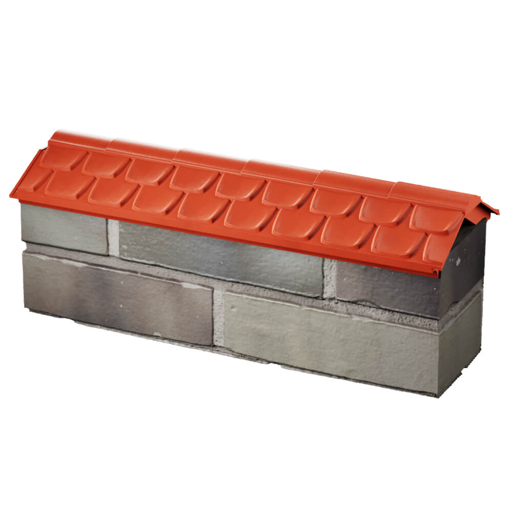 Парапет Zking Эльбрус Красный с посадкой на 0.5 кирпича (130мм) в Курганинске фото