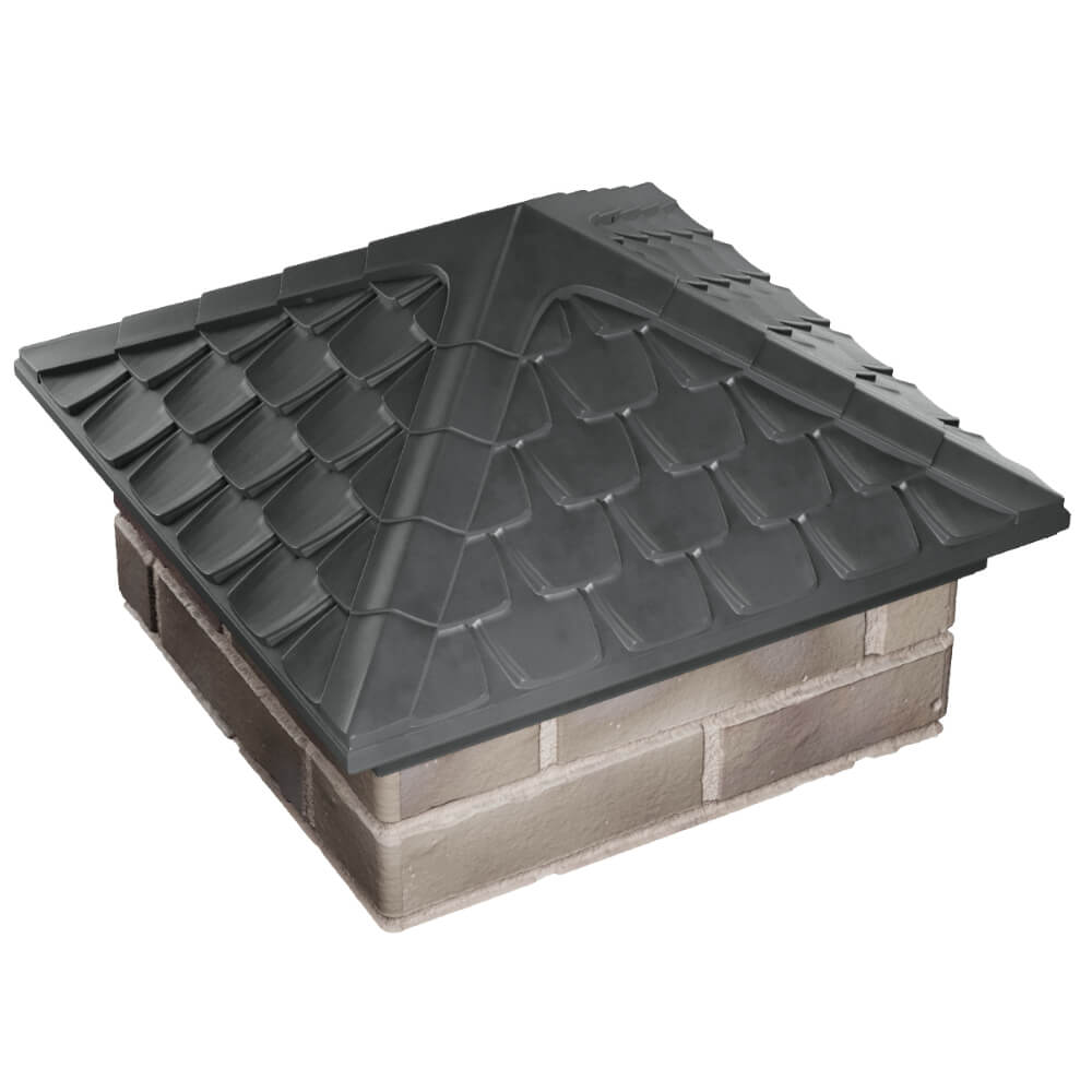 Колпак Zking Эльбрус Серый на столб 1.5х1.5 кирпича (385х385мм) в Курганинске фото