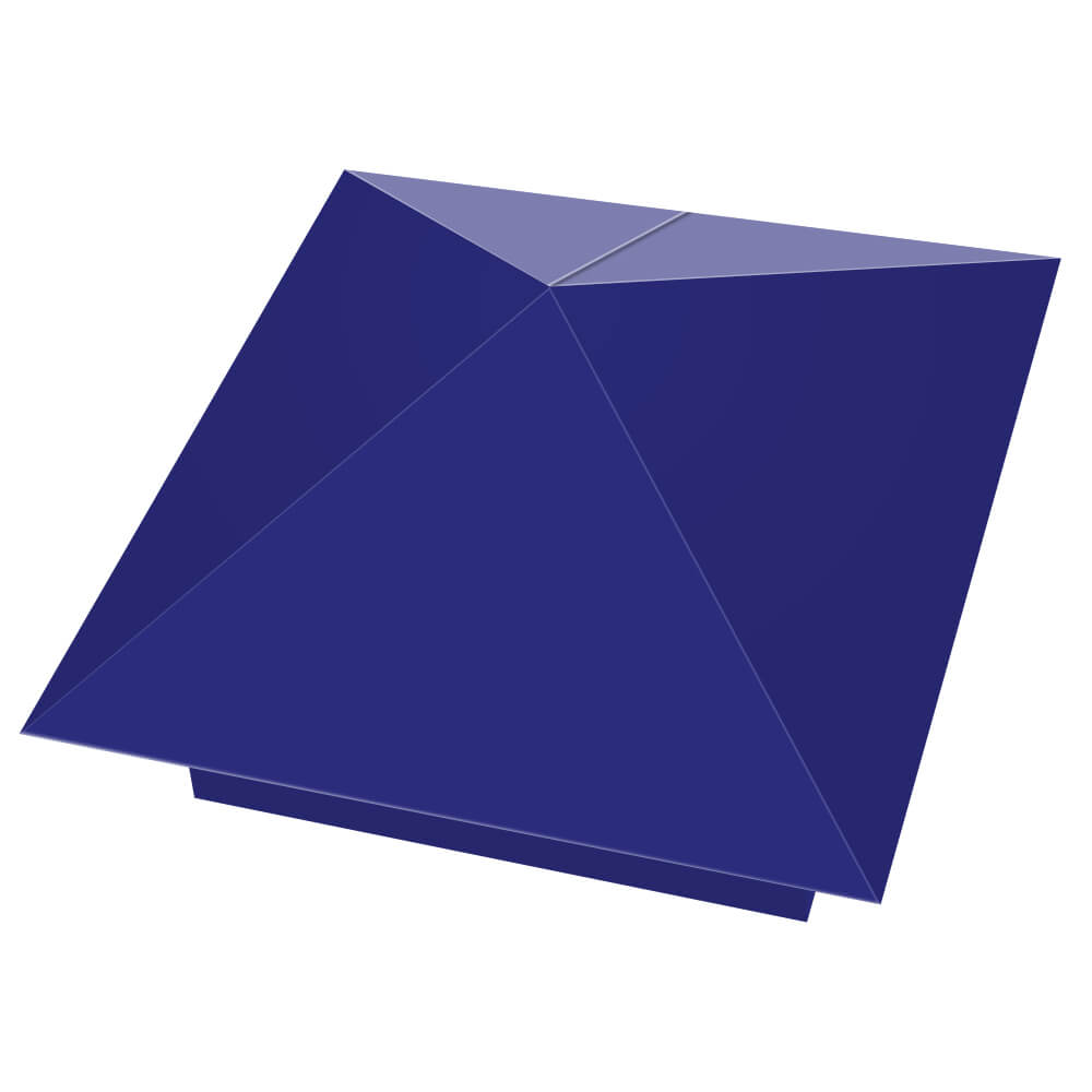 Колпак металлический 390х390мм RAL5002 Синий Ультрамарин заборный Курганинск фото