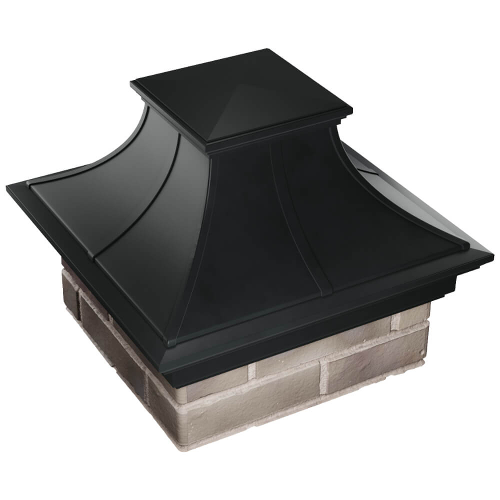 Колпак Zking Монблан Премиум Черный на столб 1.5х1.5 кирпича (385х385мм) в Курганинске фото