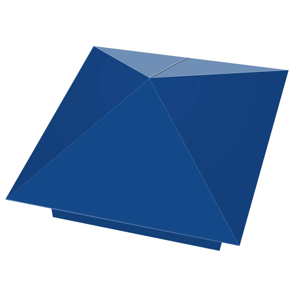 Колпак металлический 390х390мм RAL5005 Синий Сигнал заборный Курганинск фото