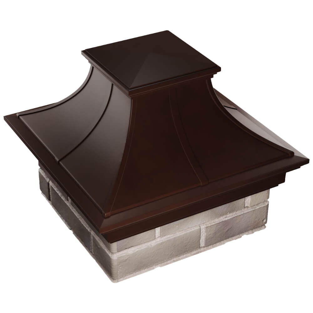 Колпак Zking Монблан Премиум Коричневый на столб 1.5х1.5 кирпича (385х385мм) в Курганинске фото