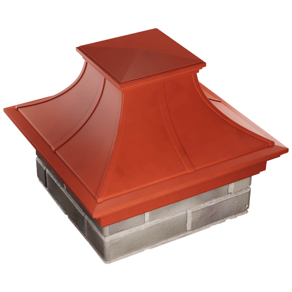 Колпак Zking Монблан Премиум Красный на столб 1.5х1.5 кирпича (385х385мм) в Курганинске фото