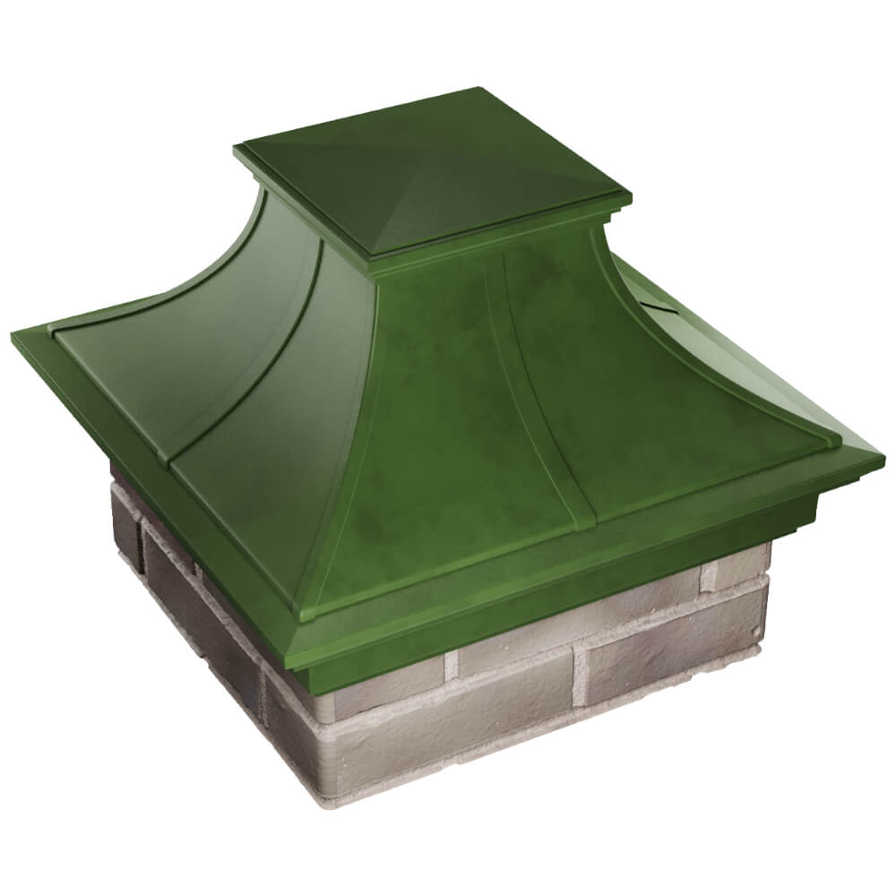 Колпак Zking Монблан Премиум Зеленый на столб 1.5х1.5 кирпича (385х385мм) в Курганинске фото