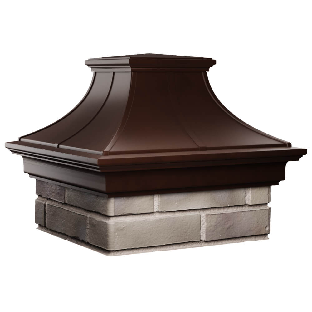 Колпак Zking Монблан Премиум Коричневый на столб 1.5х1.5 кирпича (385х385мм) в Курганинске фото