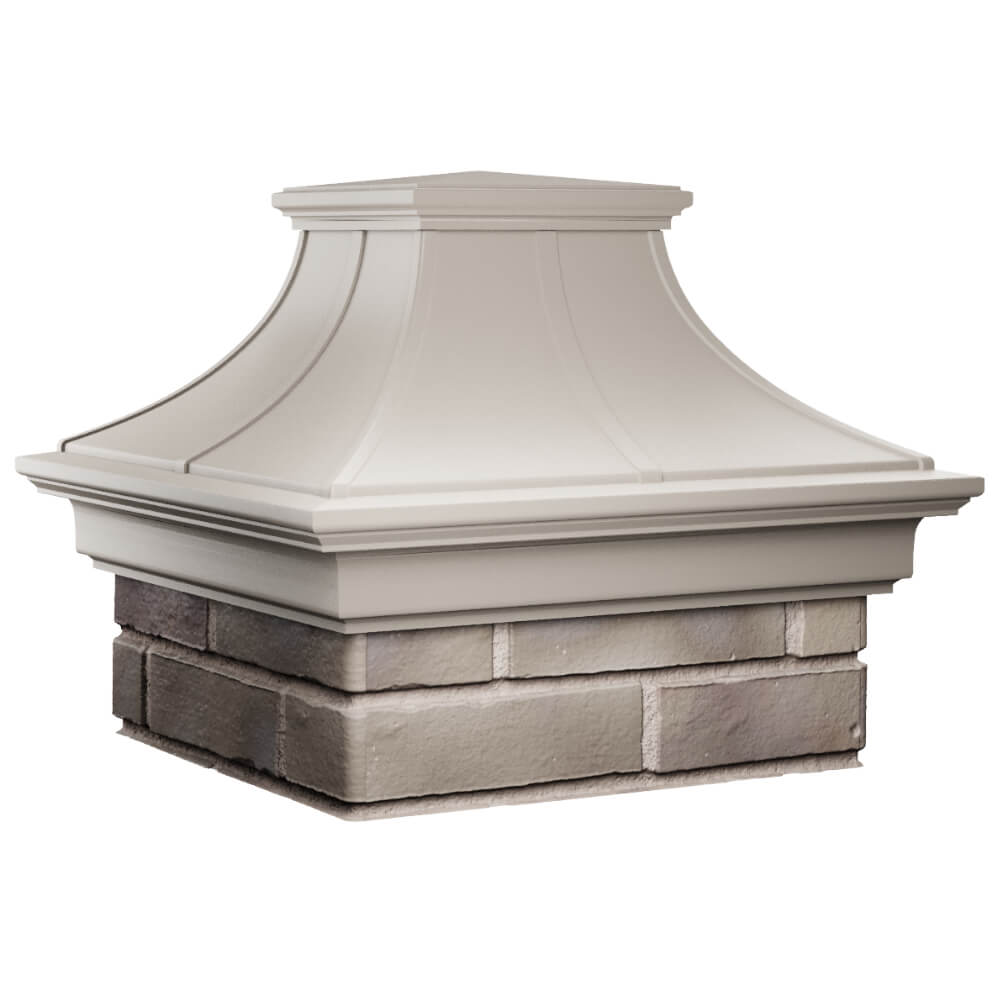 Колпак Zking Монблан Премиум Бежевый на столб 1.5х1.5 кирпича (385х385мм) в Курганинске фото