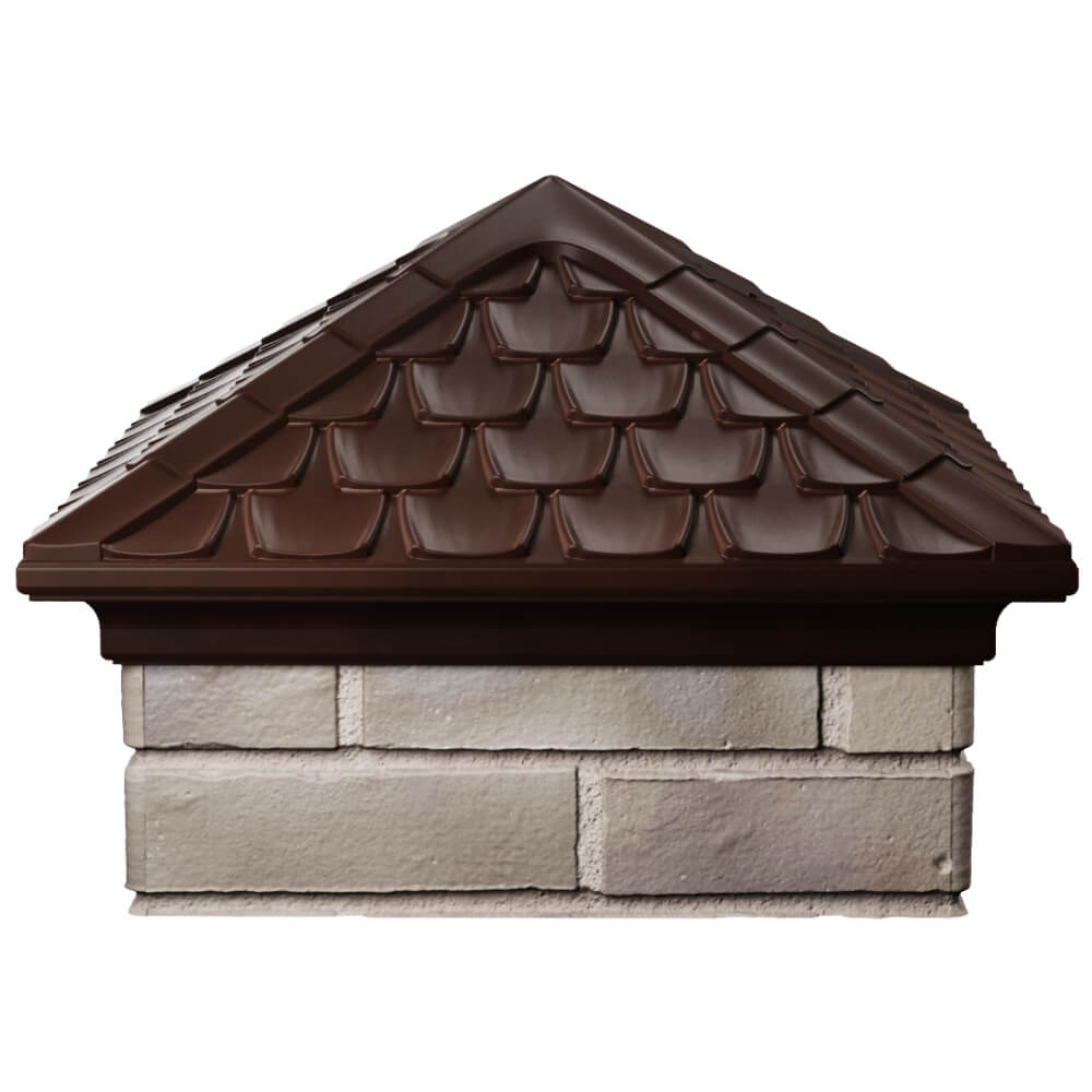 Колпак Zking Эльбрус Коричневый на столб 1.5х1.5 кирпича (385х385мм) Курганинск фото