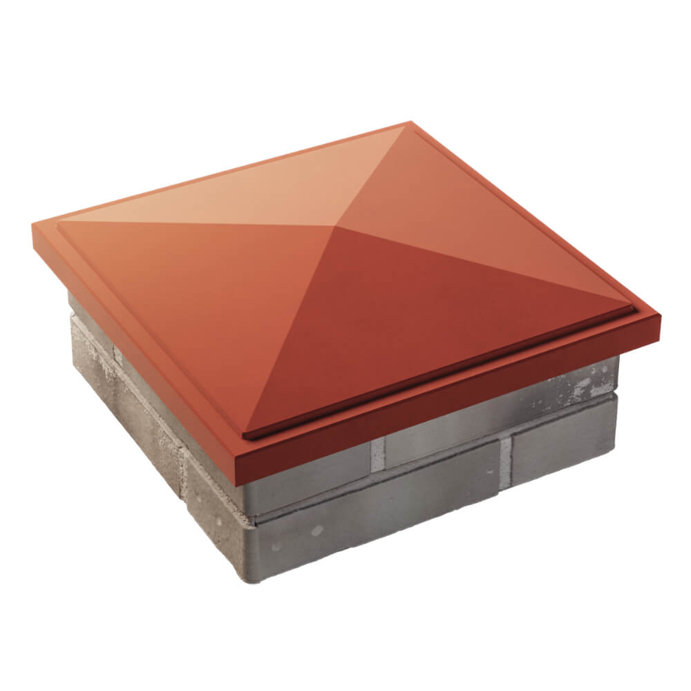 Колпак Zking БонаМоно Красный на столб 1.5х1.5 кирпича (385х385, 400х400мм) в Курганинске фото