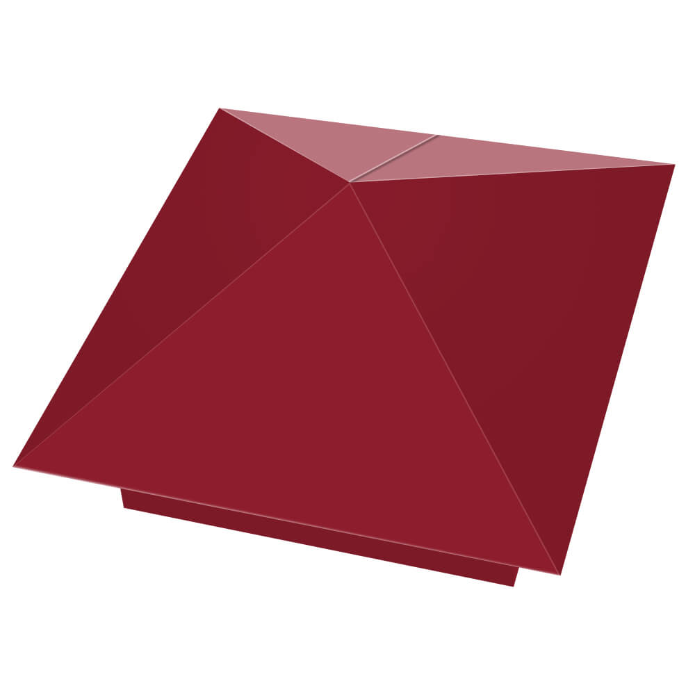 Колпак металлический 400х400мм RAL3003 Рубин заборный Курганинск фото