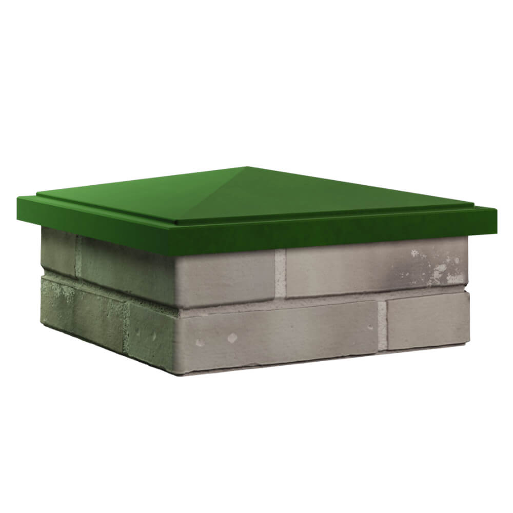 Колпак Zking БонаМоно Зеленый на столб 1.5х1.5 кирпича (385х385, 400х400мм) в Курганинске фото