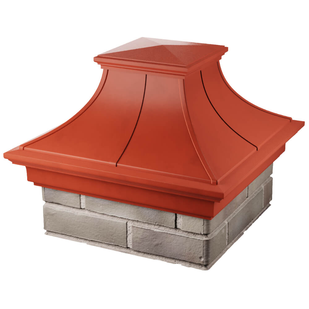 Колпак Zking Монблан Премиум Красный на столб 1.5х1.5 кирпича (385х385мм) в Курганинске фото