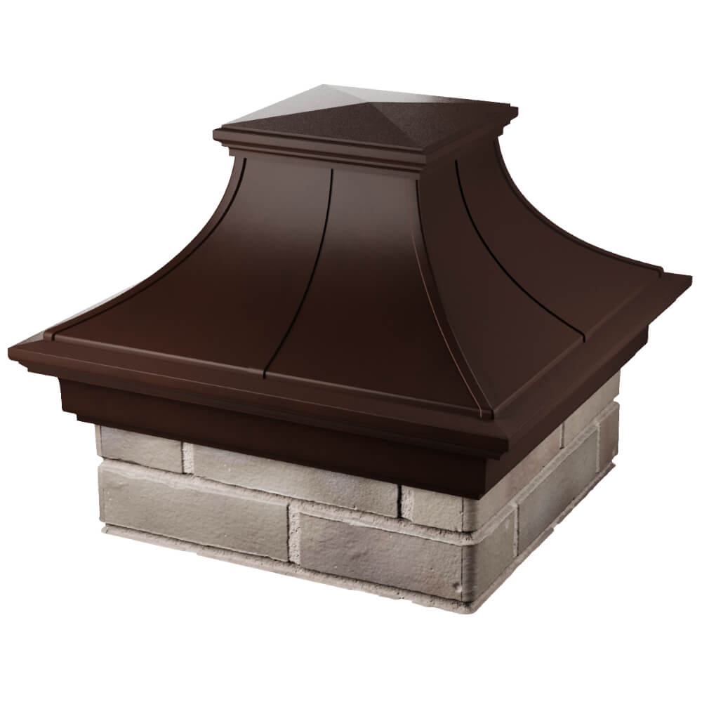 Колпак Zking Монблан Премиум Коричневый на столб 1.5х1.5 кирпича (385х385мм) в Курганинске фото