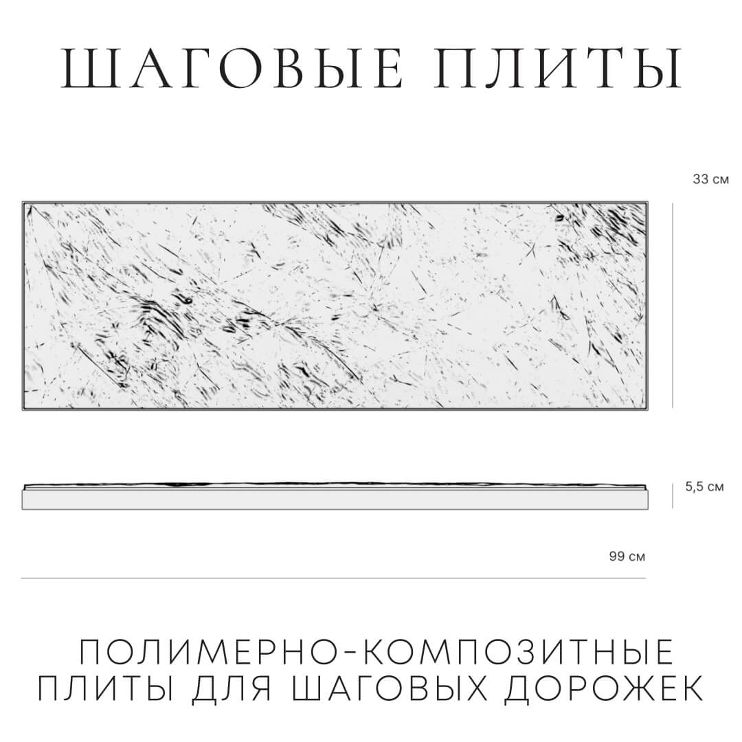 Шаговая плита STONE Графитовый Серый 990х330х55мм в Курганинске фото