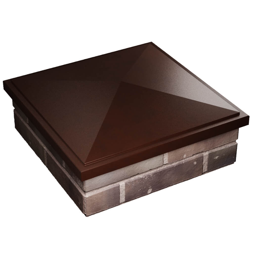 Колпак Zking БонаМоно Коричневый на столб 2х2 кирпича (515х515, 530х530мм) в Курганинске фото