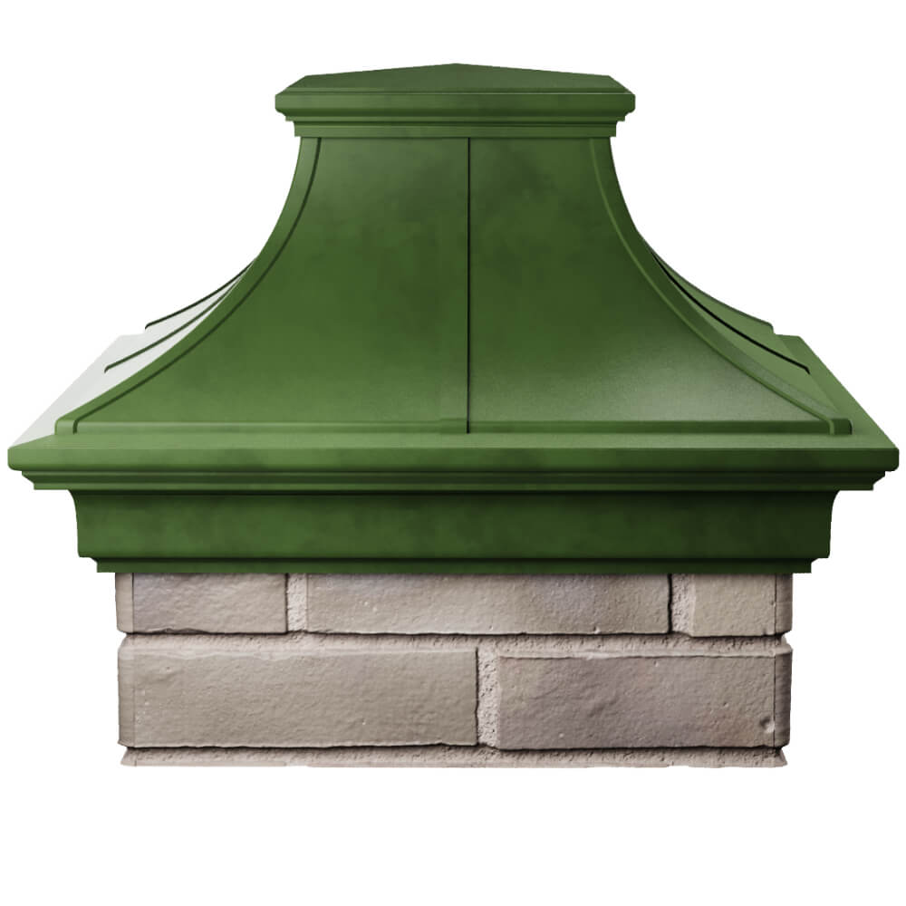 Колпак Zking Монблан Премиум Зеленый на столб 1.5х1.5 кирпича (385х385мм) Курганинск фото