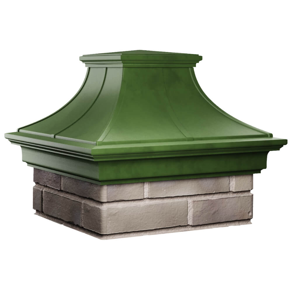 Колпак Zking Монблан Премиум Зеленый на столб 1.5х1.5 кирпича (385х385мм) в Курганинске фото