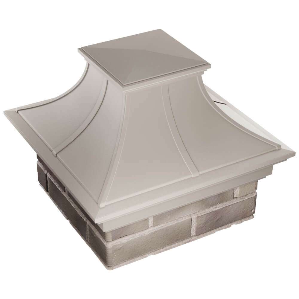Колпак Zking Монблан Премиум Бежевый на столб 1.5х1.5 кирпича (385х385мм) в Курганинске фото